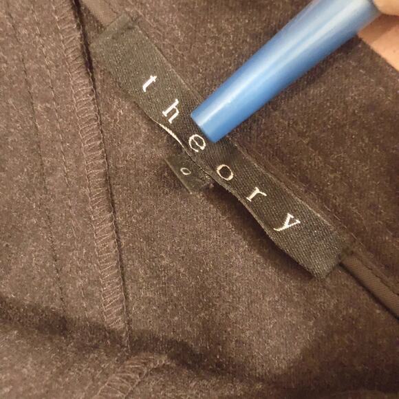 Theory Gray Wool Blend Office Work Career A-line Capsule Skirt Size 0 - Picture 5 of 10